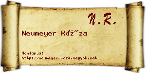 Neumeyer Róza névjegykártya